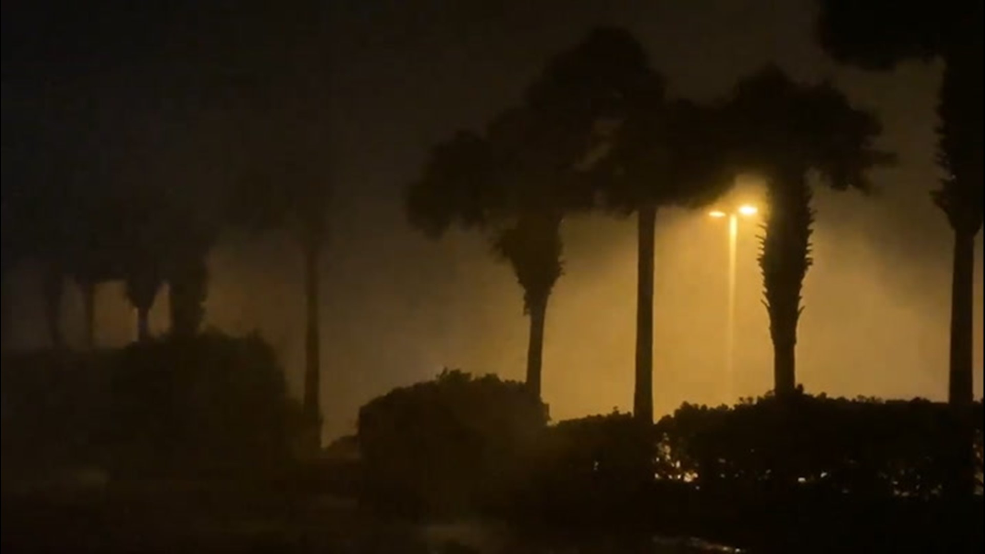 Hurricane Sally's powerful winds ripped through Gulf Shores, Alabama, on Sept. 16, as the storm inched closer and closer to the coast. The storms maximum sustained winds were reportedly as strong as 105 mph.