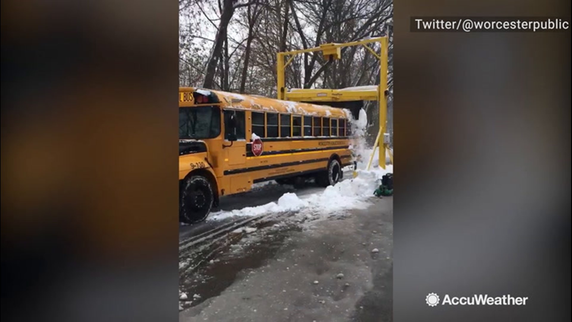Heavy snow fell around the Worcester, Massachusetts, area this week, causing school to be canceled for several days.