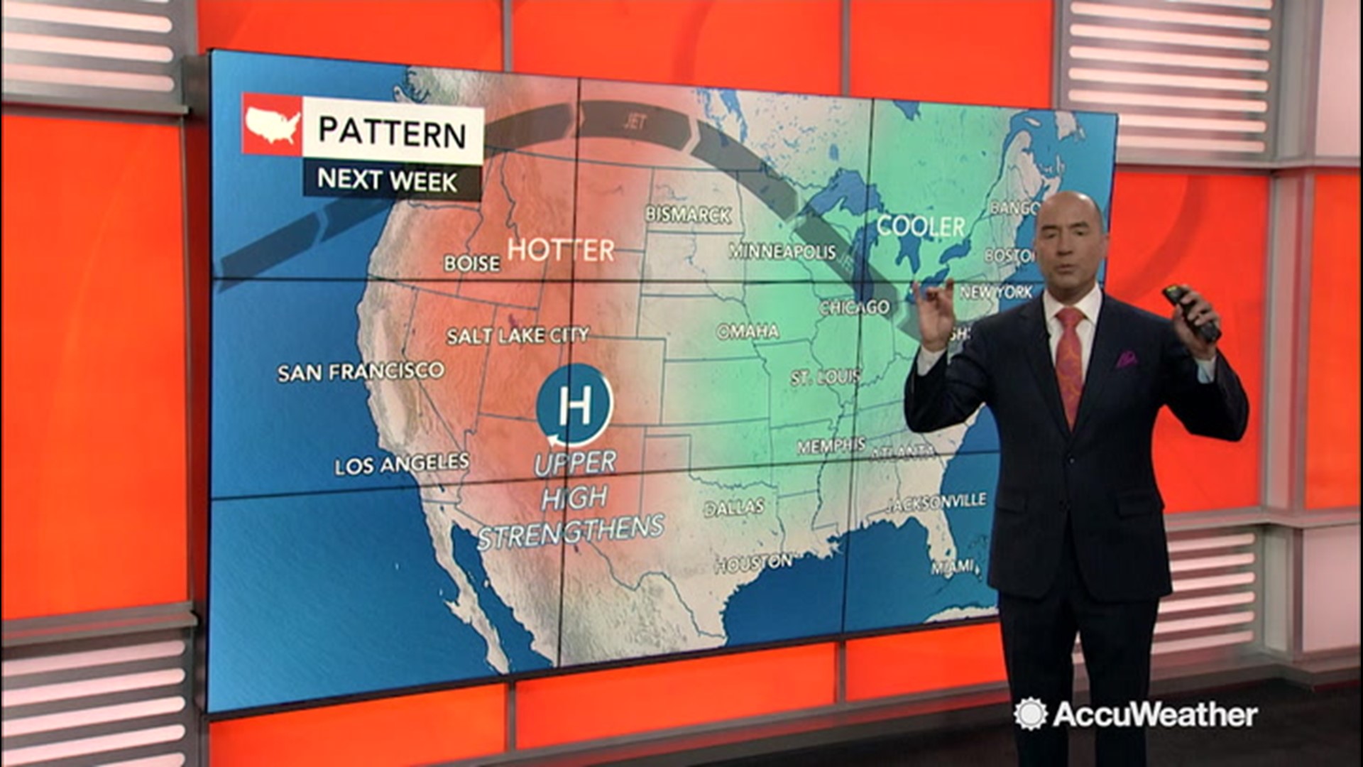The jet stream is set to take a dip, but as it cools off the Northeast, it will allow the heat to crank up out west. AccuWeather Chief Meteorologist Bernie Rayno has the timing on when and where the stifling heat will hit.