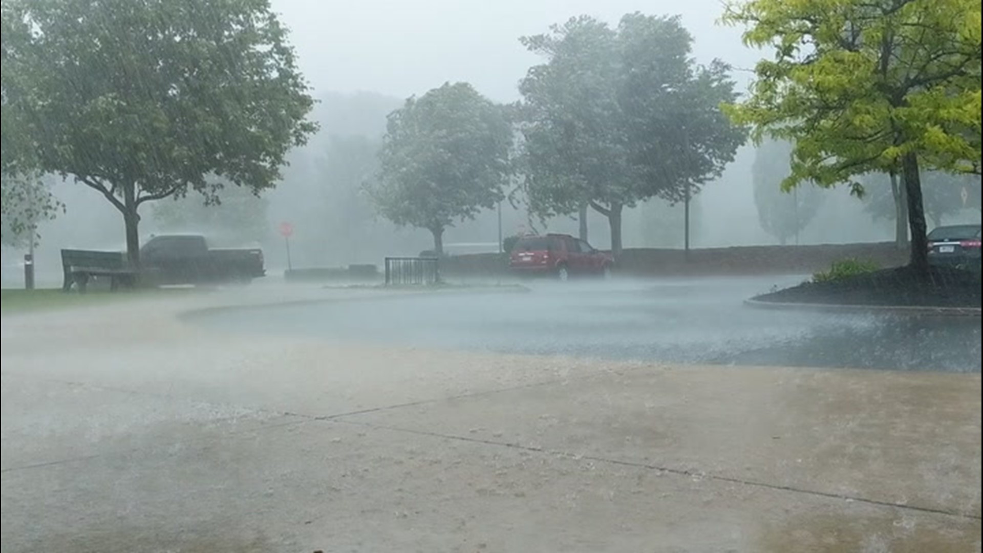 A thunderstorm on the morning of June 3 brought whipping winds and heavy rain to State College, Pennsylvania.