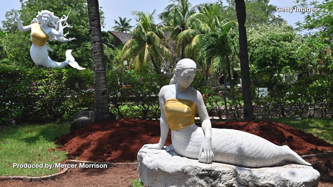 Indonesian Theme Park Covers Up Topless Mermaid Statues To Respect Eastern Values  whas11.com
