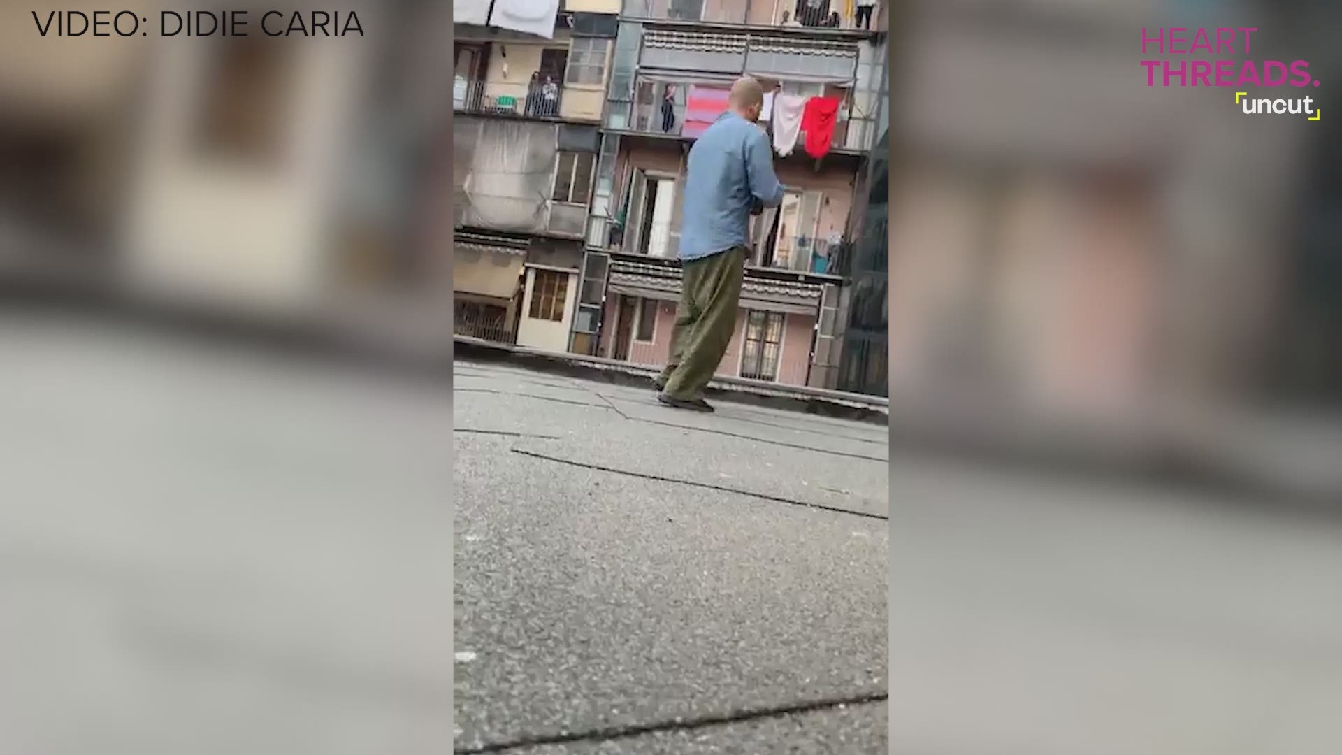 This Italian musician performed 'Can't Help Falling In Love' on a balcony for his neighbors in isolation because of the coronavirus.
