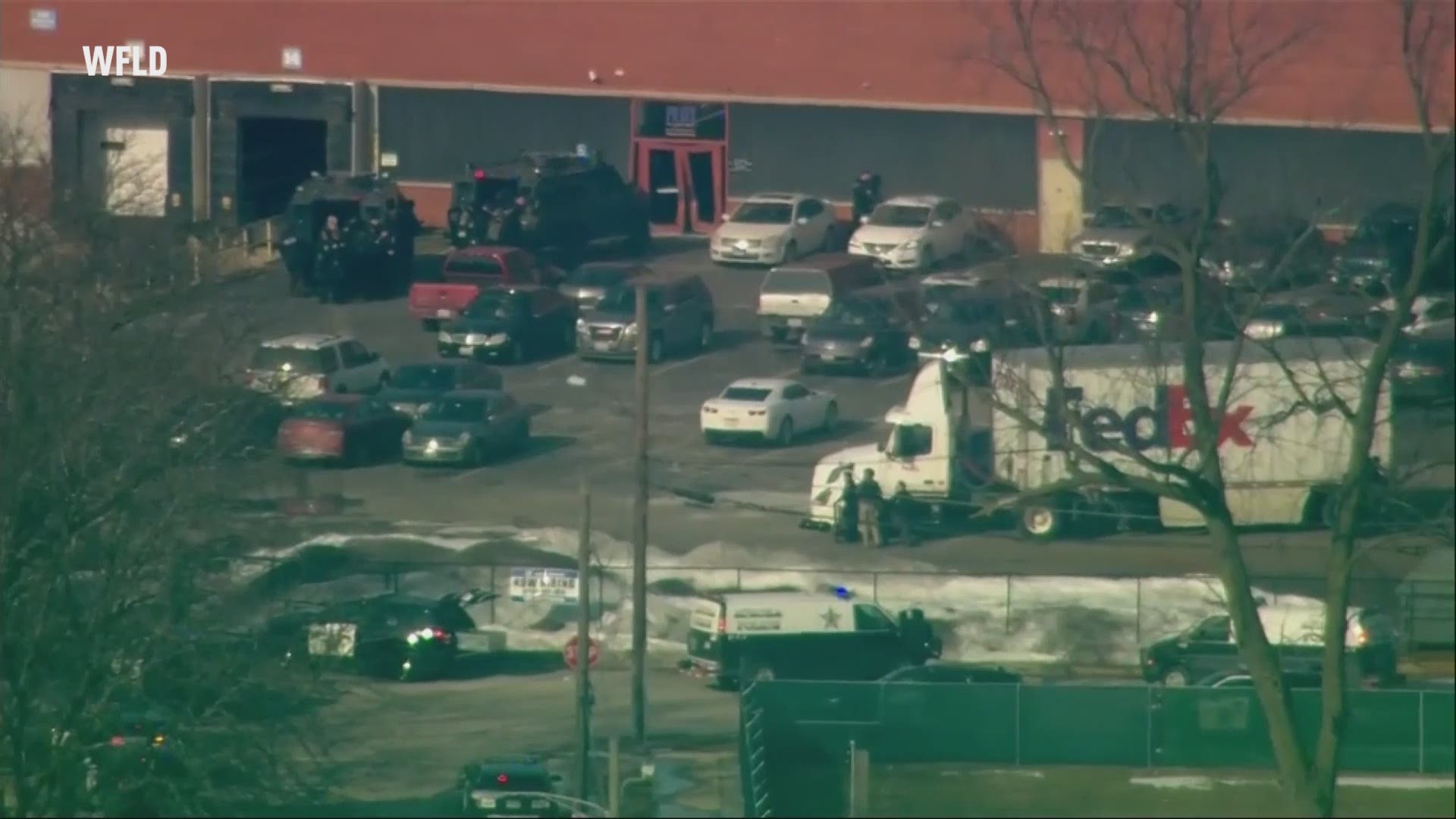 The City of Aurora said the suspected shooter in an incident at a suburban Chicago manufacturing facility has been apprehended. (WFLD via AP)