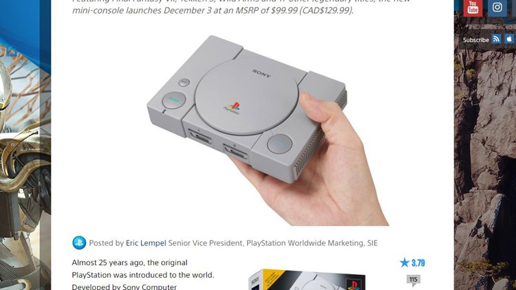 Sony announced Tuesday a mini version of its landmark console will come pre-loaded with 20 games