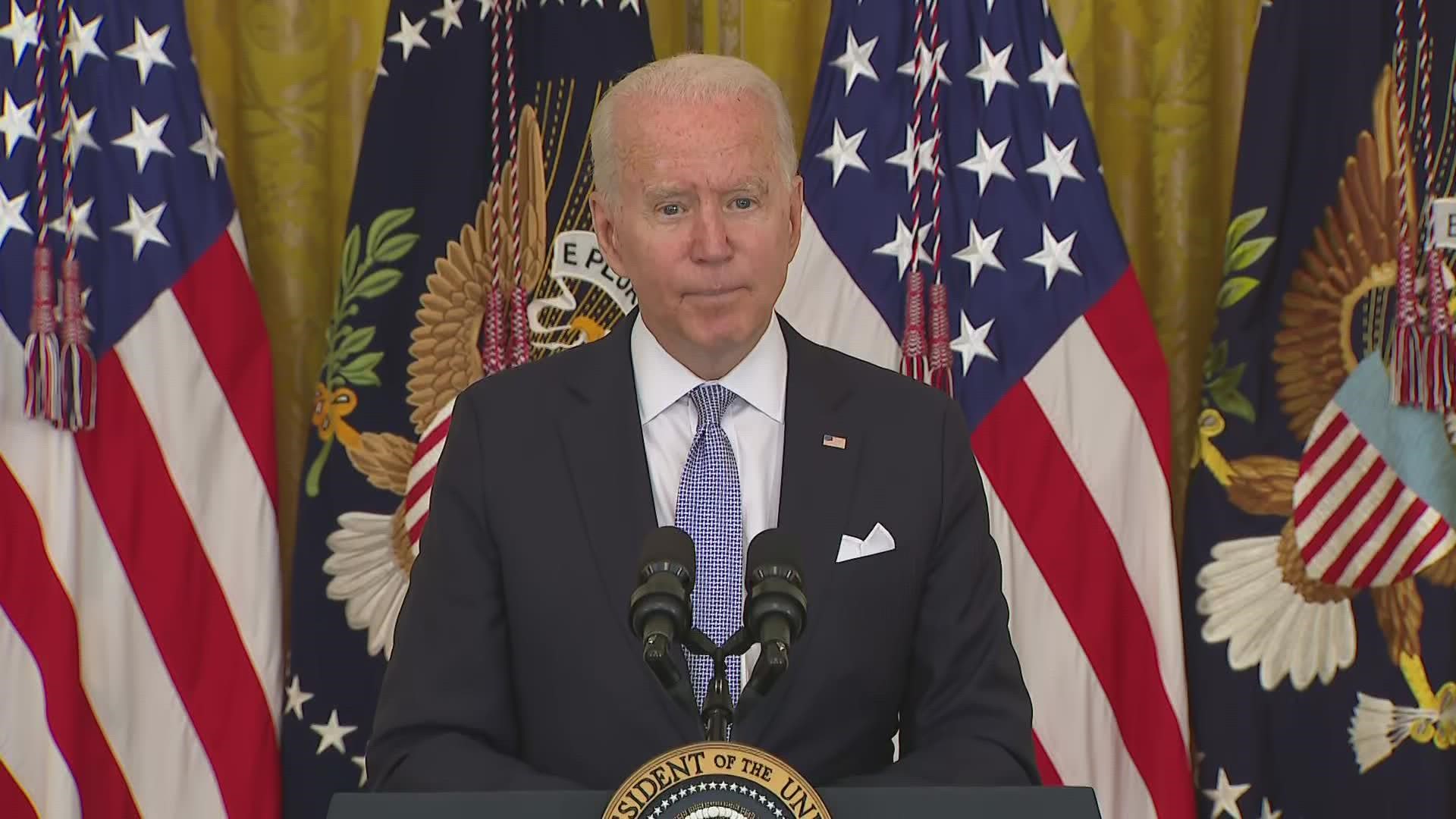 President Joe Biden spoke Thursday on what he's previously called "a pandemic of the unvaccinated."