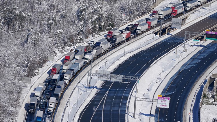 Stranded drivers endure frigid night on impassable highway near DC
