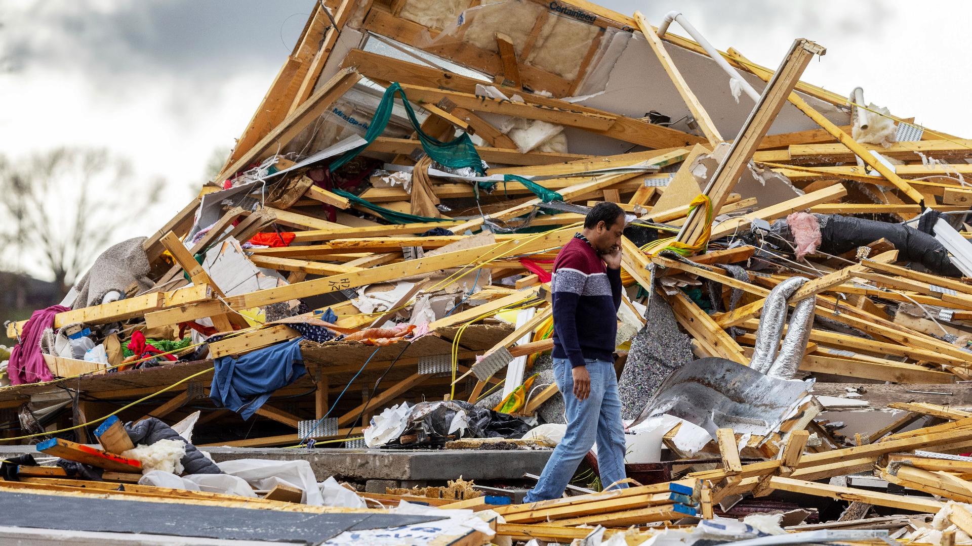 One of the most destructive tornadoes moved for miles Friday through mostly rural farmland before chewing up homes and other structures in the suburbs of Omaha.