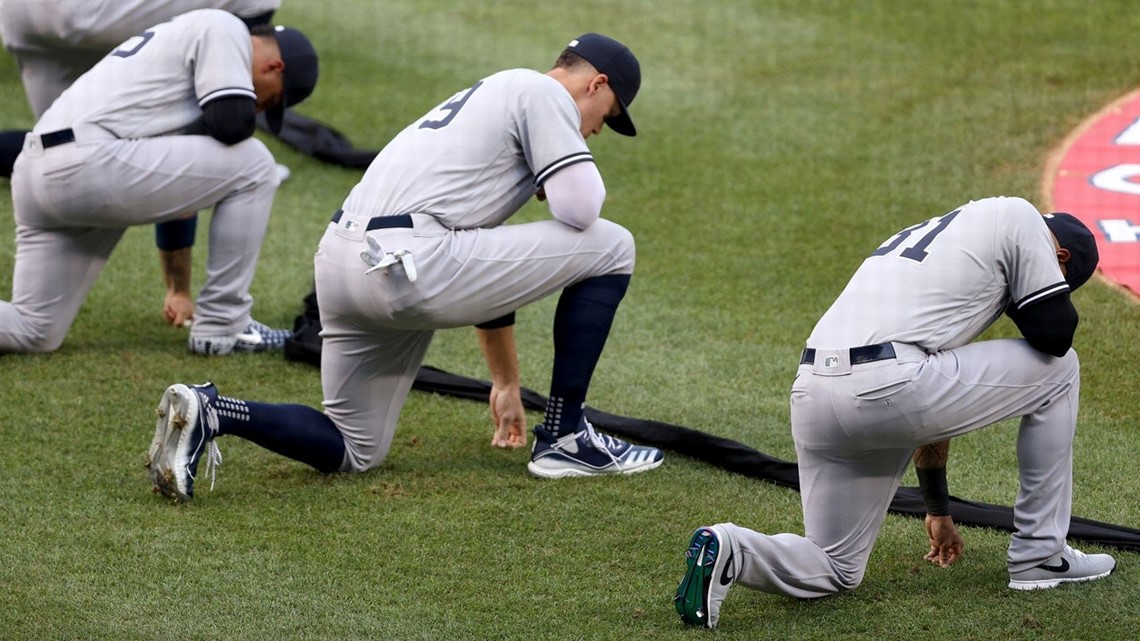 FOX Sports: MLB on X: Mookie Betts kneeled during the national