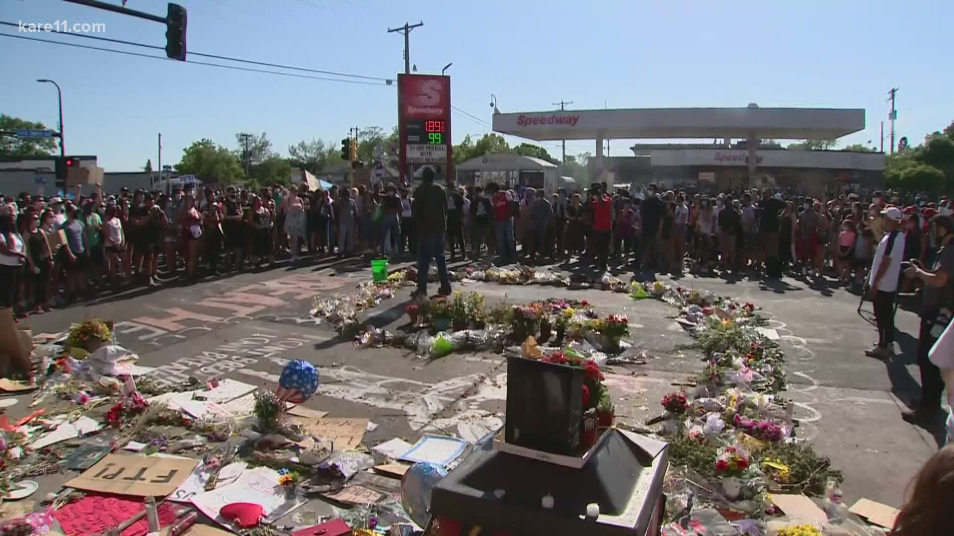 Boyd Huppert shows us how people are peacefully demonstrating at George Floyd's memorial at 38th Street and Chicago Avenue in Minneapolis.