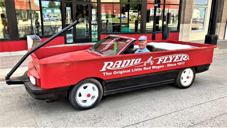 Inspired by his childhood toy, man builds not-so-little red wagon he can drive