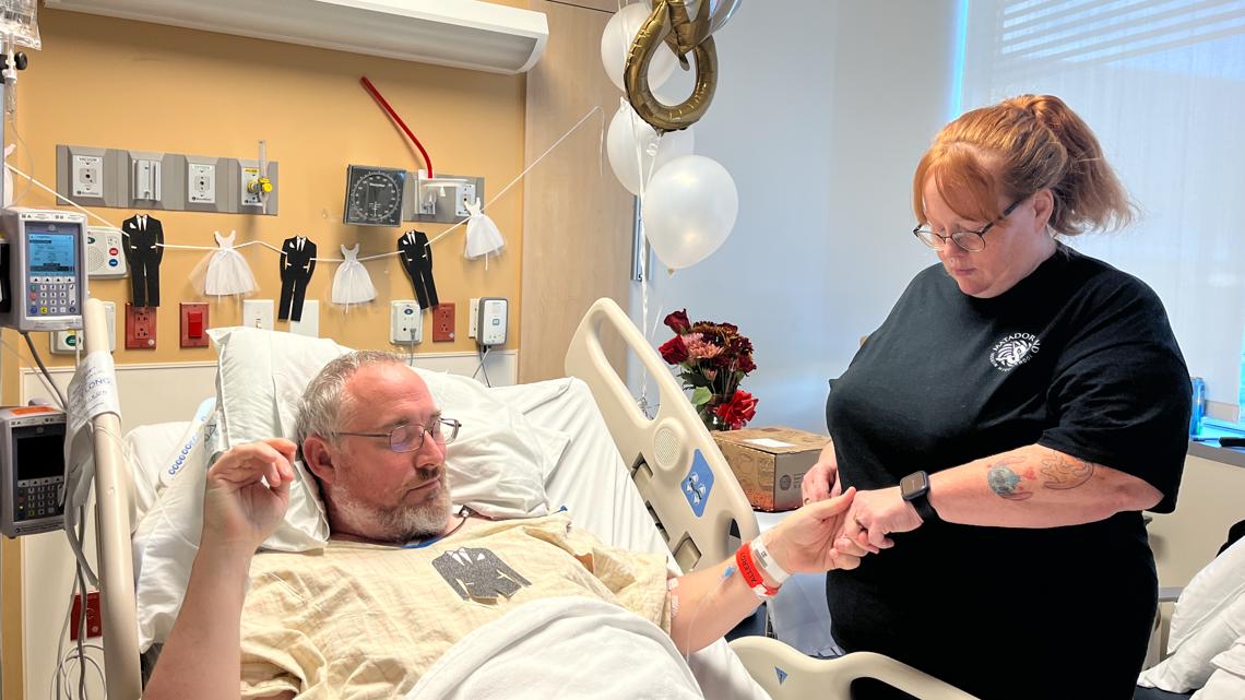 He needed urgent open-heart surgery. The hospital became their wedding chapel.
