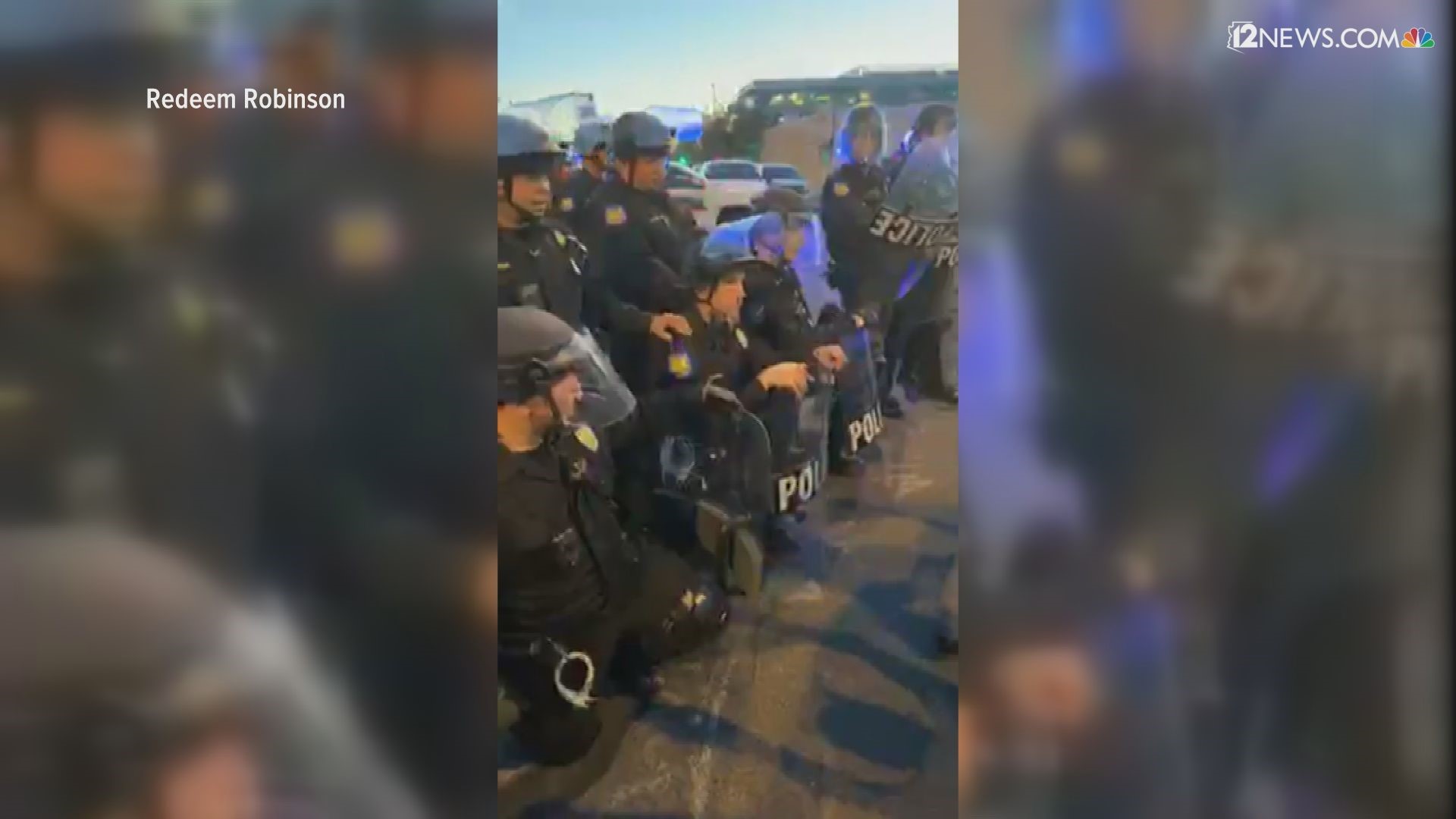 At a protest in downtown Phoenix Monday night, protesters asked Phoenix police officers to take a knee with them. Several officers answered the call and kneeled.