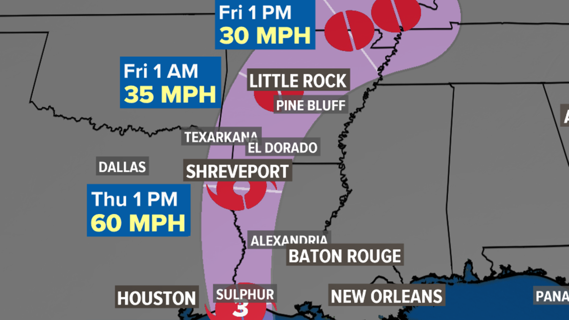 Hurricane Laura Updated position, radar and forecast