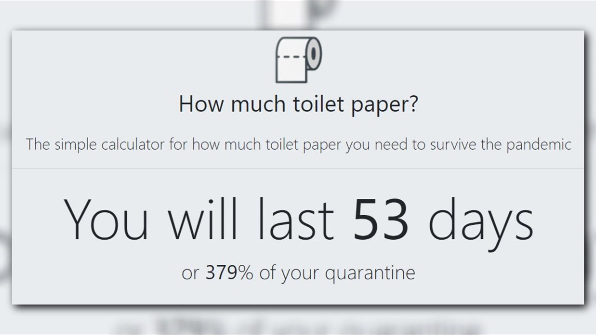 Toilet paper calculator How much 'TP' do you need?