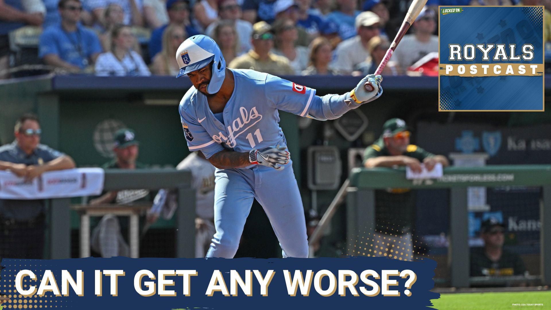 Chance Liebau reacts to game two between the Kansas City Royals and Athletics.