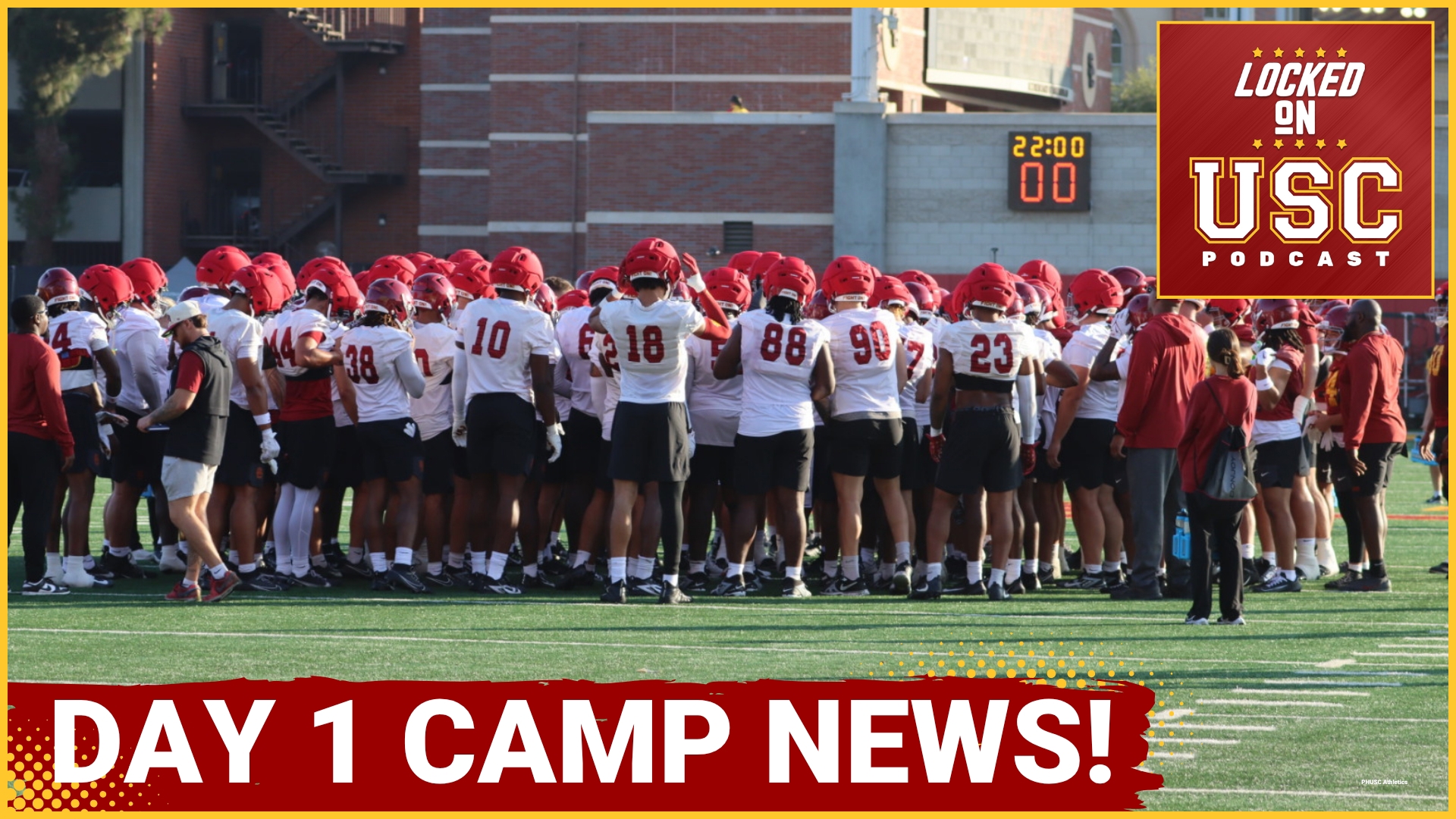 The Trojans opened fall camp with a mostly healthy roster, plus Lincoln Riley talked about another new addition to the coaching staff on Day 1.