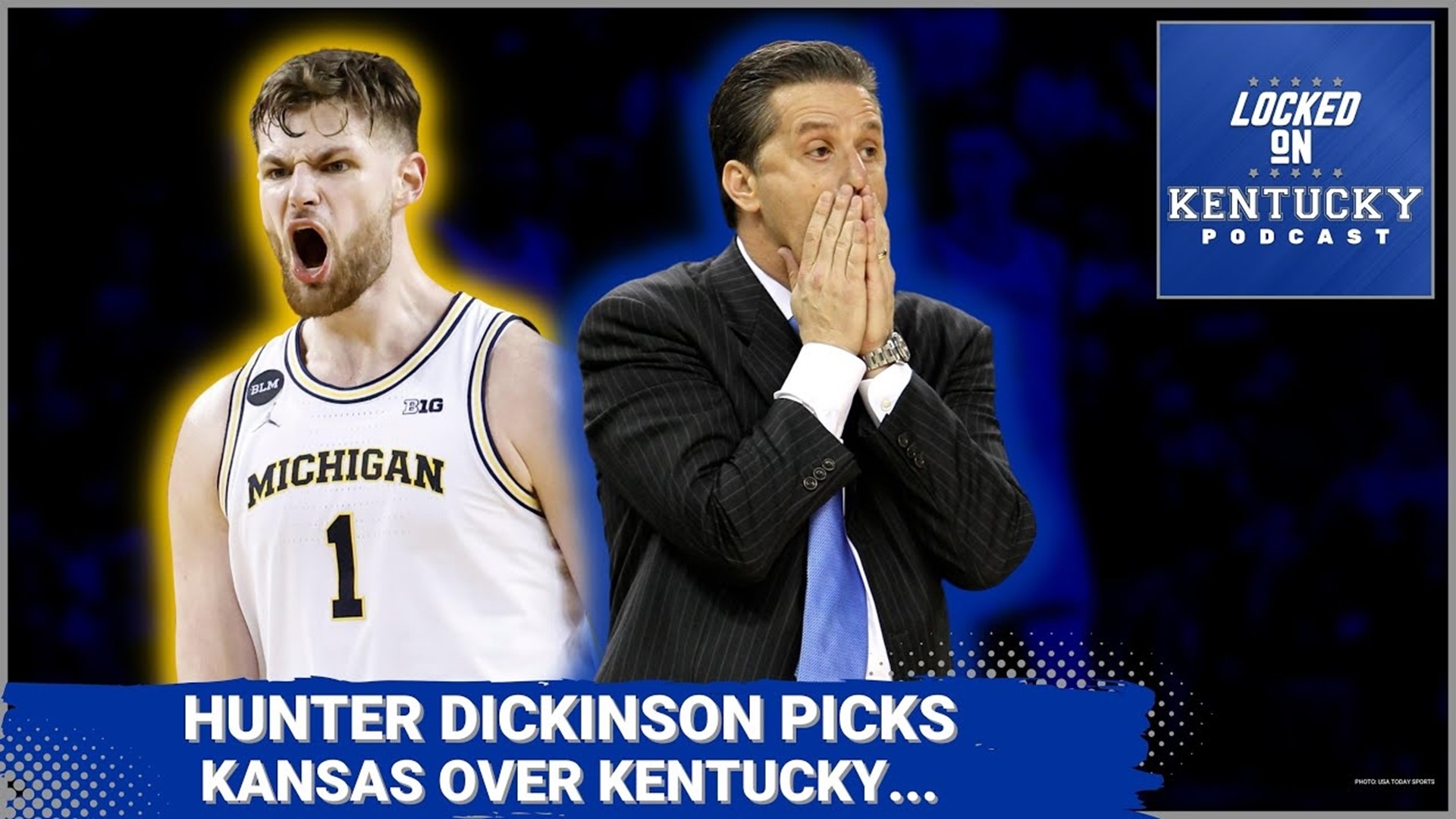 Michigan transfer Hunter Dickinson has committed to the Kansas Jayhawks over Kentucky basketball, among others.
