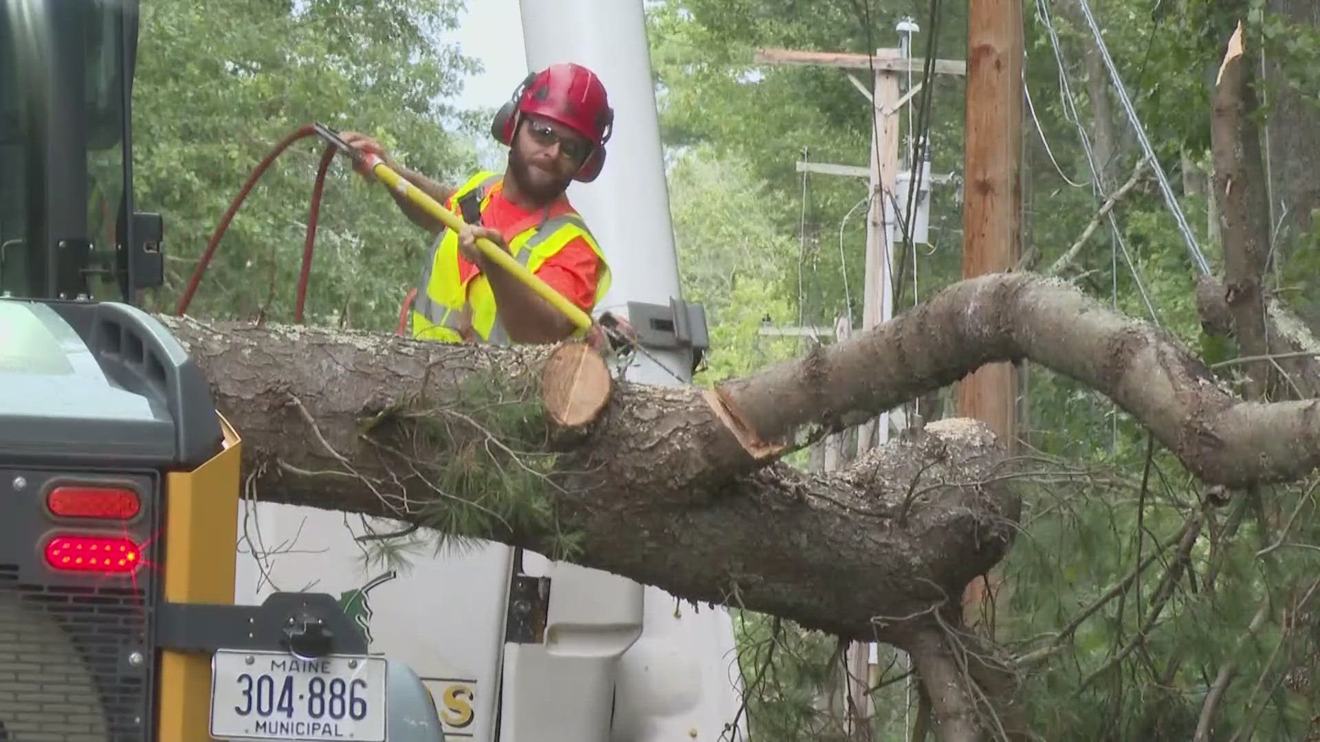 Peak impacts from the storm in Maine were expected between 3 and 9 p.m. One person has died from storm damage.