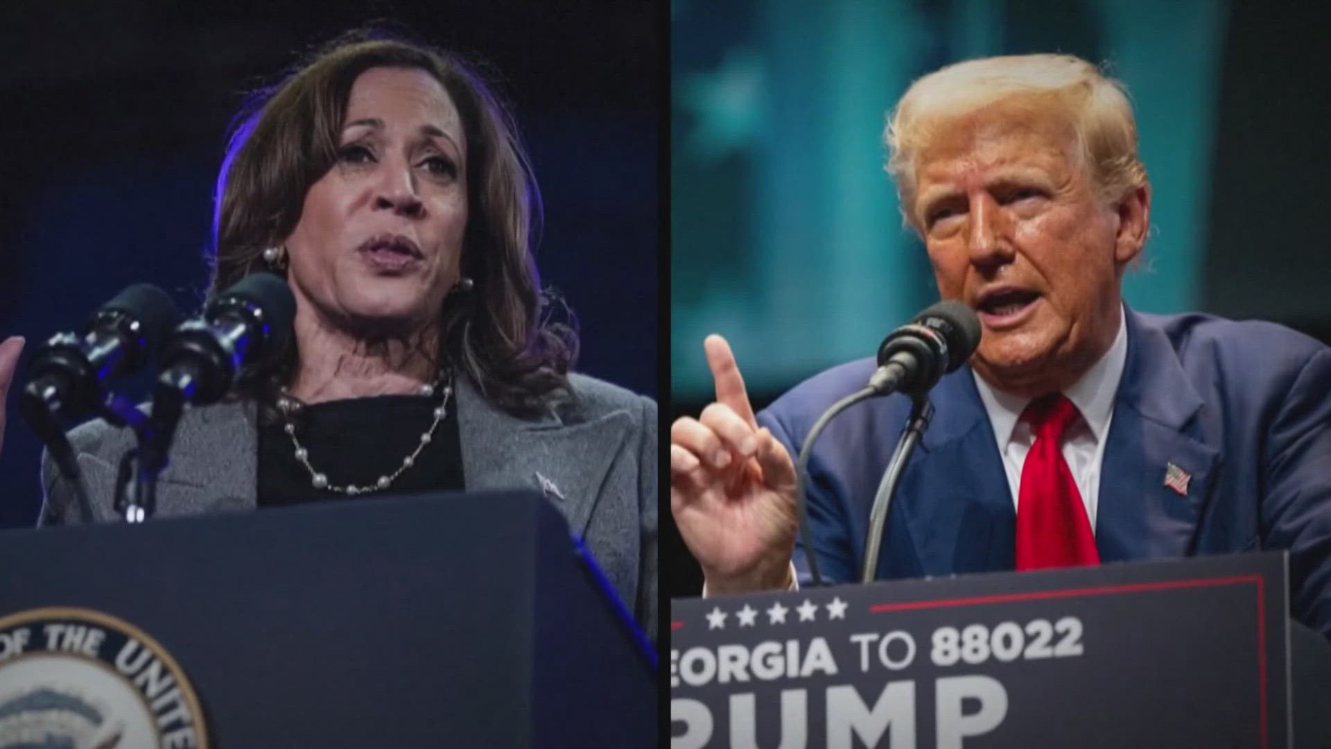 When asked about the price of groceries, Harris said she won't allow companies to jack up prices anymore. Trump said he intends to drill.