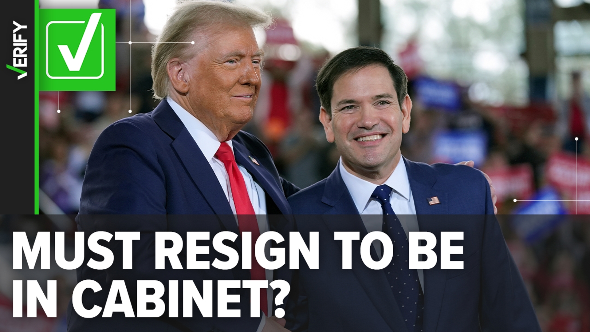 To join the Trump administration’s cabinet, any elected official in Congress will need to resign.