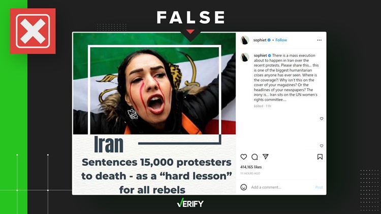 Iran didn't sentence 15K protesters to death