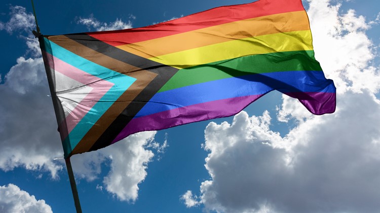 The progress pride flag is copyrighted, but only restricted for commercial use
