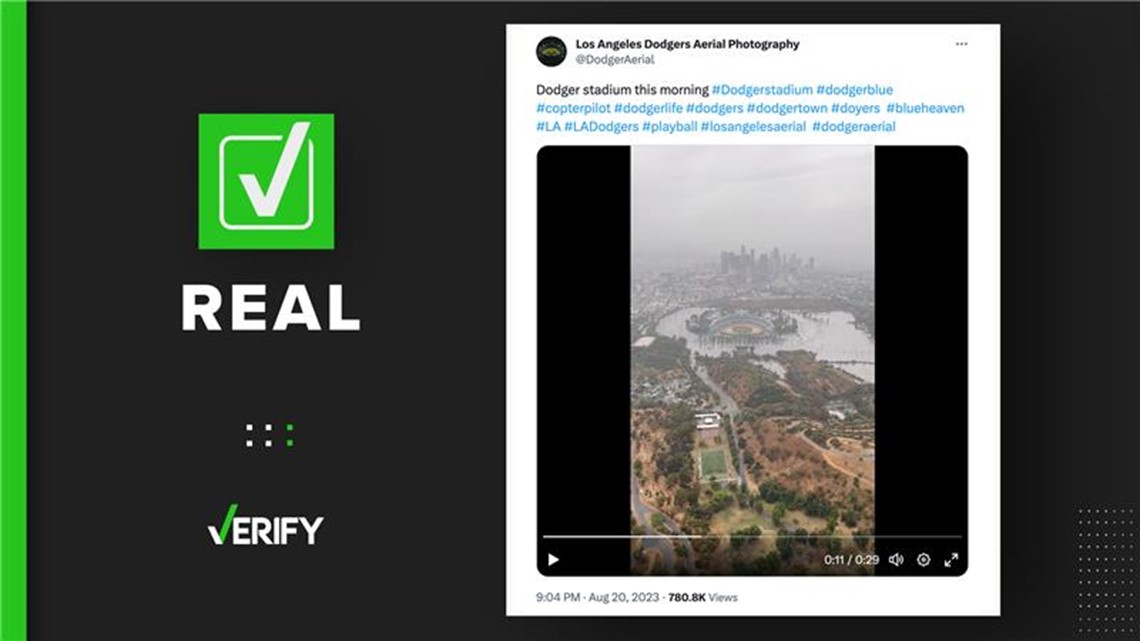 Video shows how Dodger Stadium became a lake during tropical storm