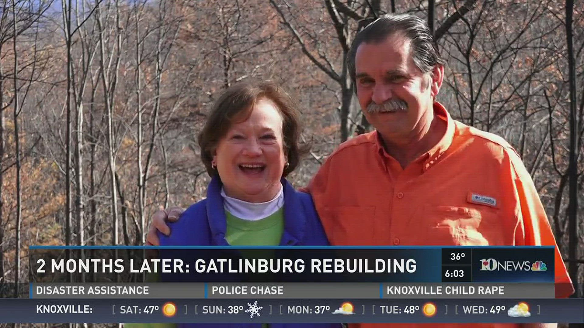 Jan. 27, 2017: It's been two months since Pete and Joy Jucker learned wildfires destroyed their Sevier County home. They are continuing to rebuild their home and encourage others to do the same.