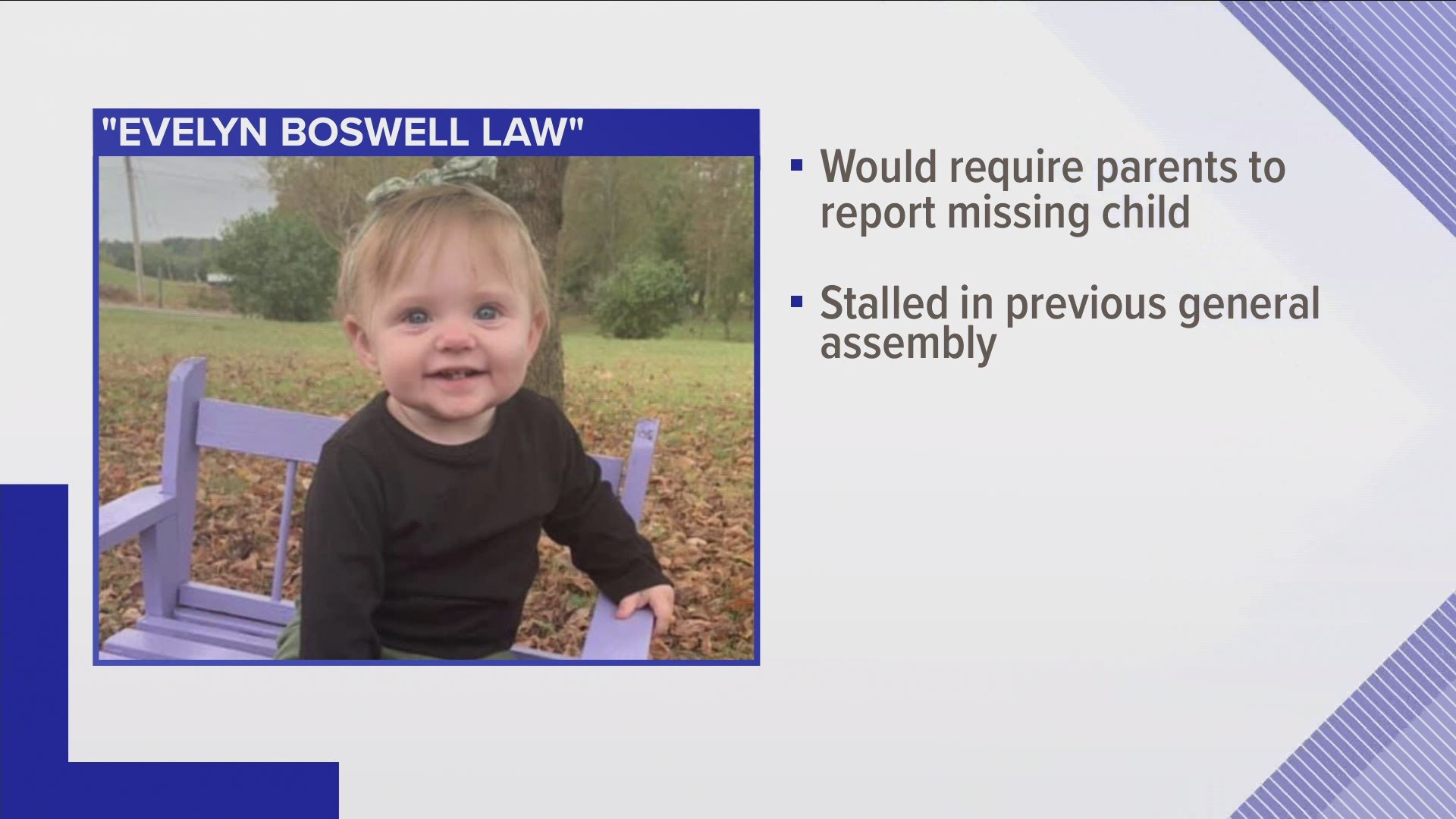 Tennessee lawmakers are pushing to require parents to report their child as missing.