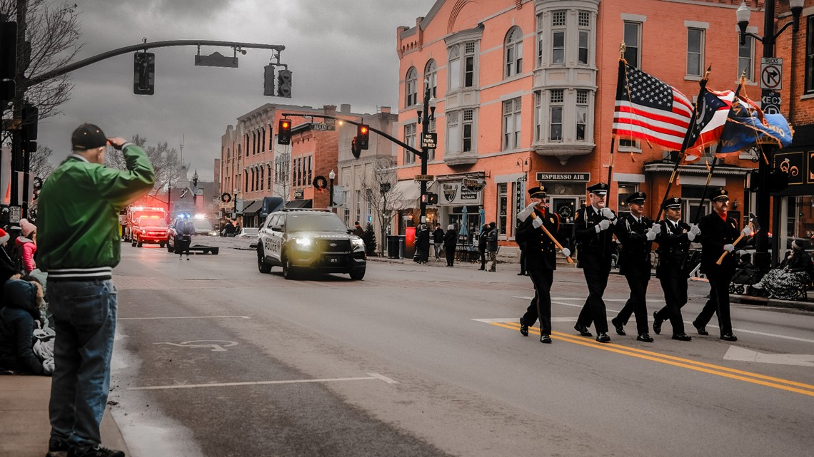 Man captured in photo saluting the American flag during Westerville