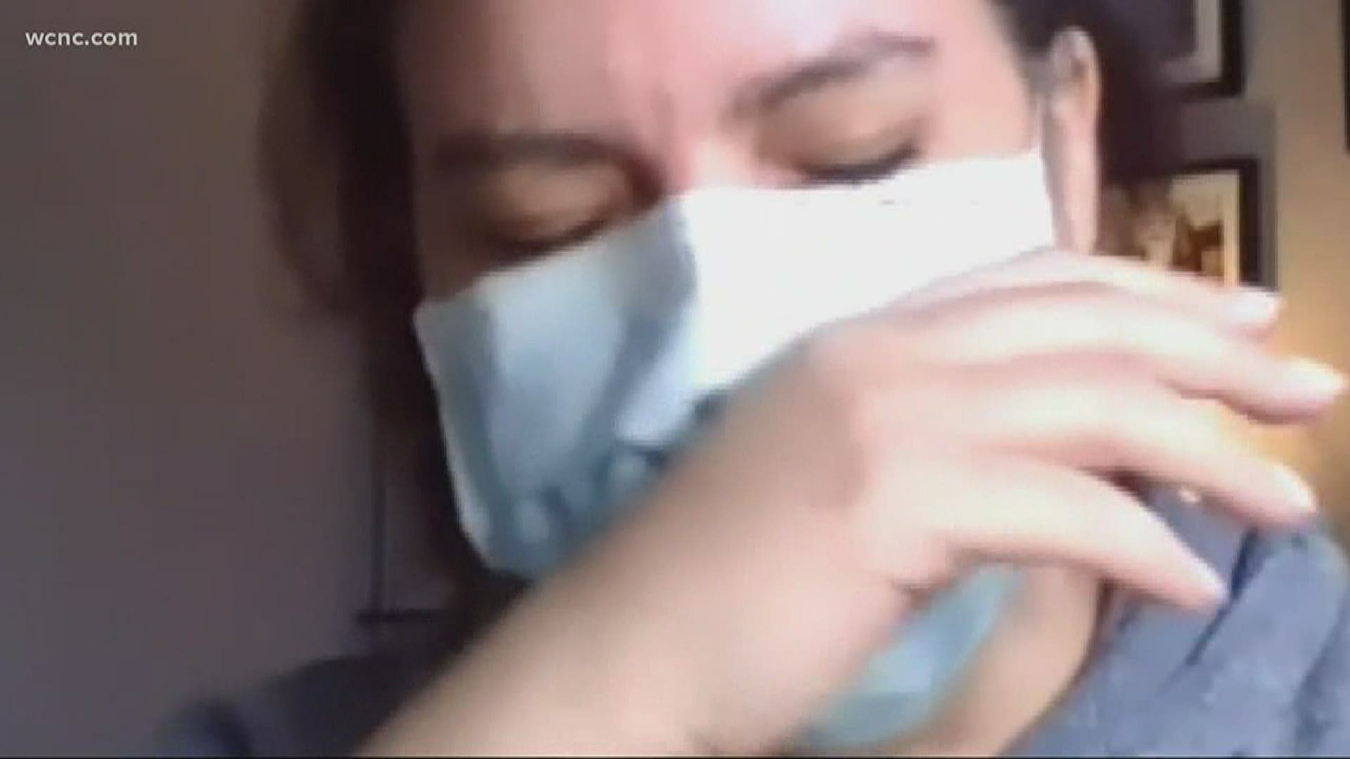 Test results Thursday night confirmed a Charlotte woman's fears. Despite staying home, her fever, headache, trouble breathing and coughing are from COVID-19.