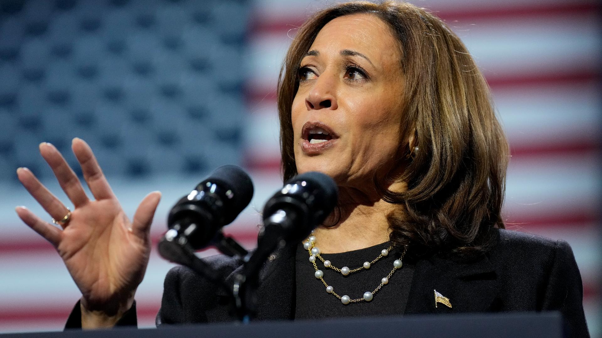 Harris is working to sway conservative voters as she campaigns Wednesday with more than 100 Republicans and sits down for her first-ever Fox News interview.