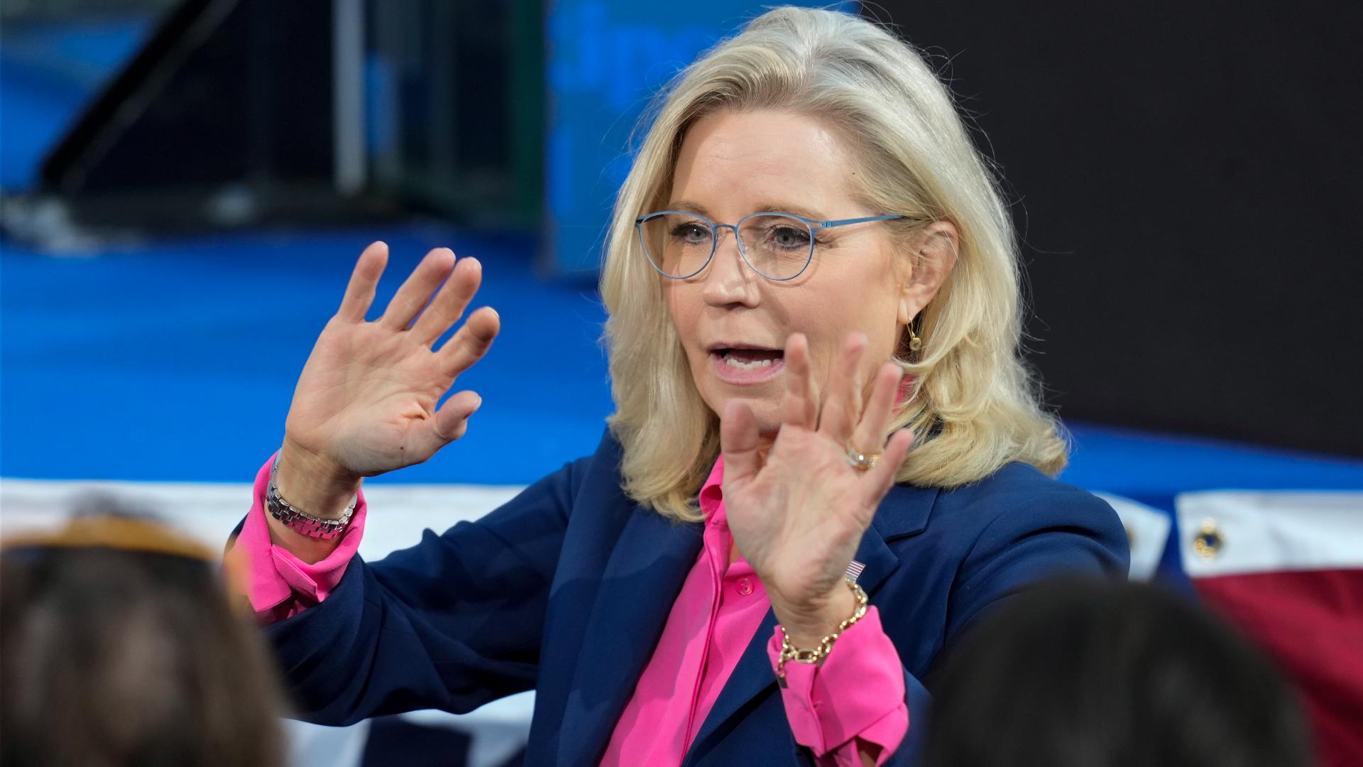 Donald Trump is calling former Rep. Liz Cheney, one of his most prominent Republican critics, a “war hawk."