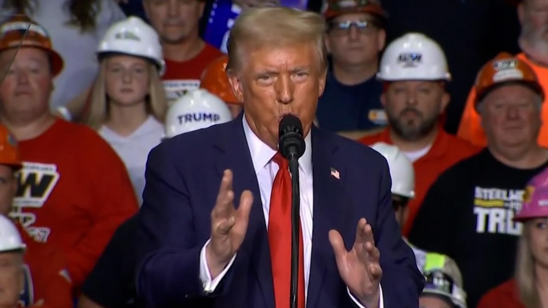 In recent weeks, Donald Trump's message on the campaign trail has grown darker. His latest target: Former House Speaker Nancy Pelosi.