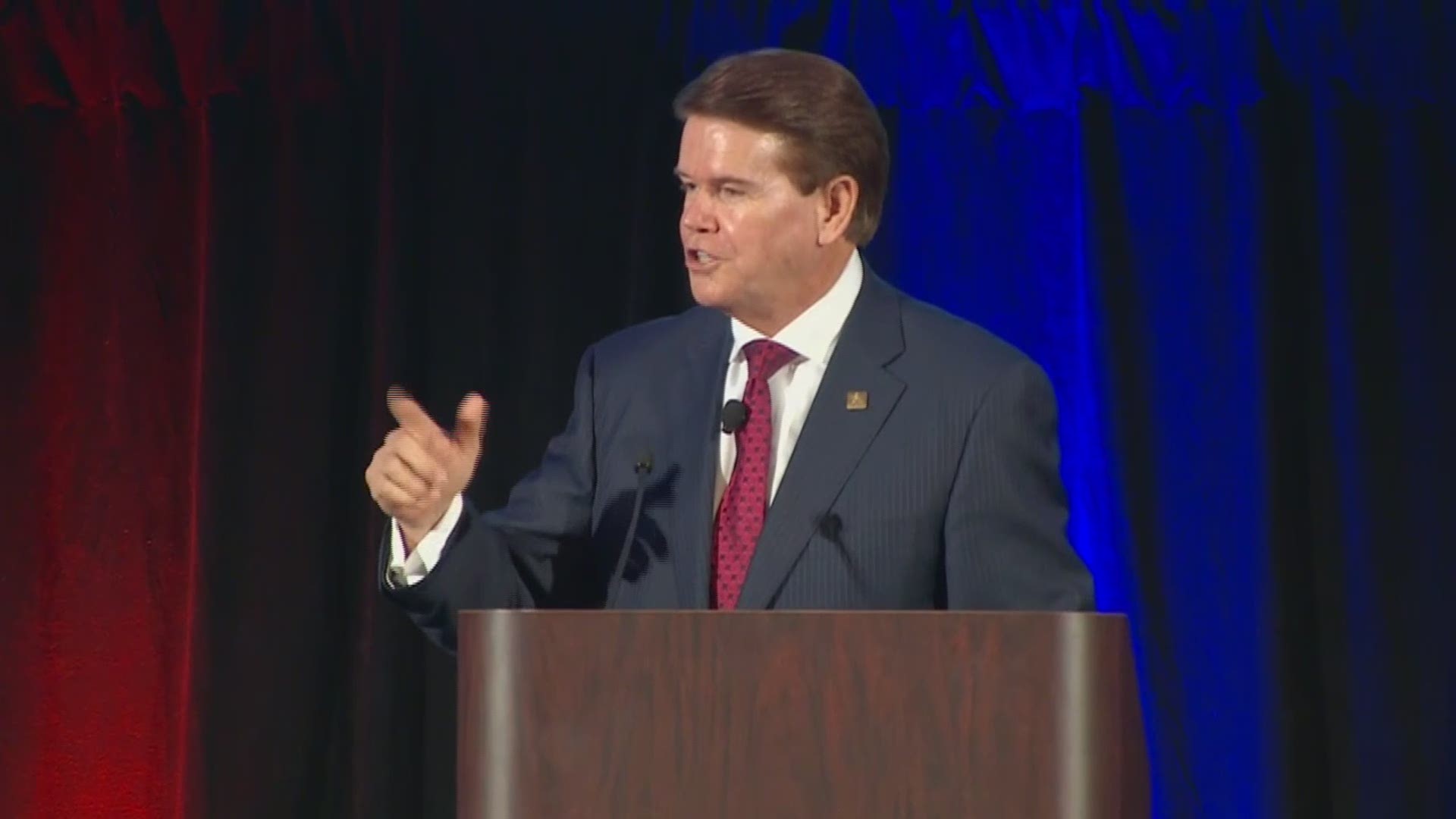 Arlington mayor Jeff Williams spoke at a luncheon just hours after it was announced that AT&T Stadium would host the 2018 NFL Draft.