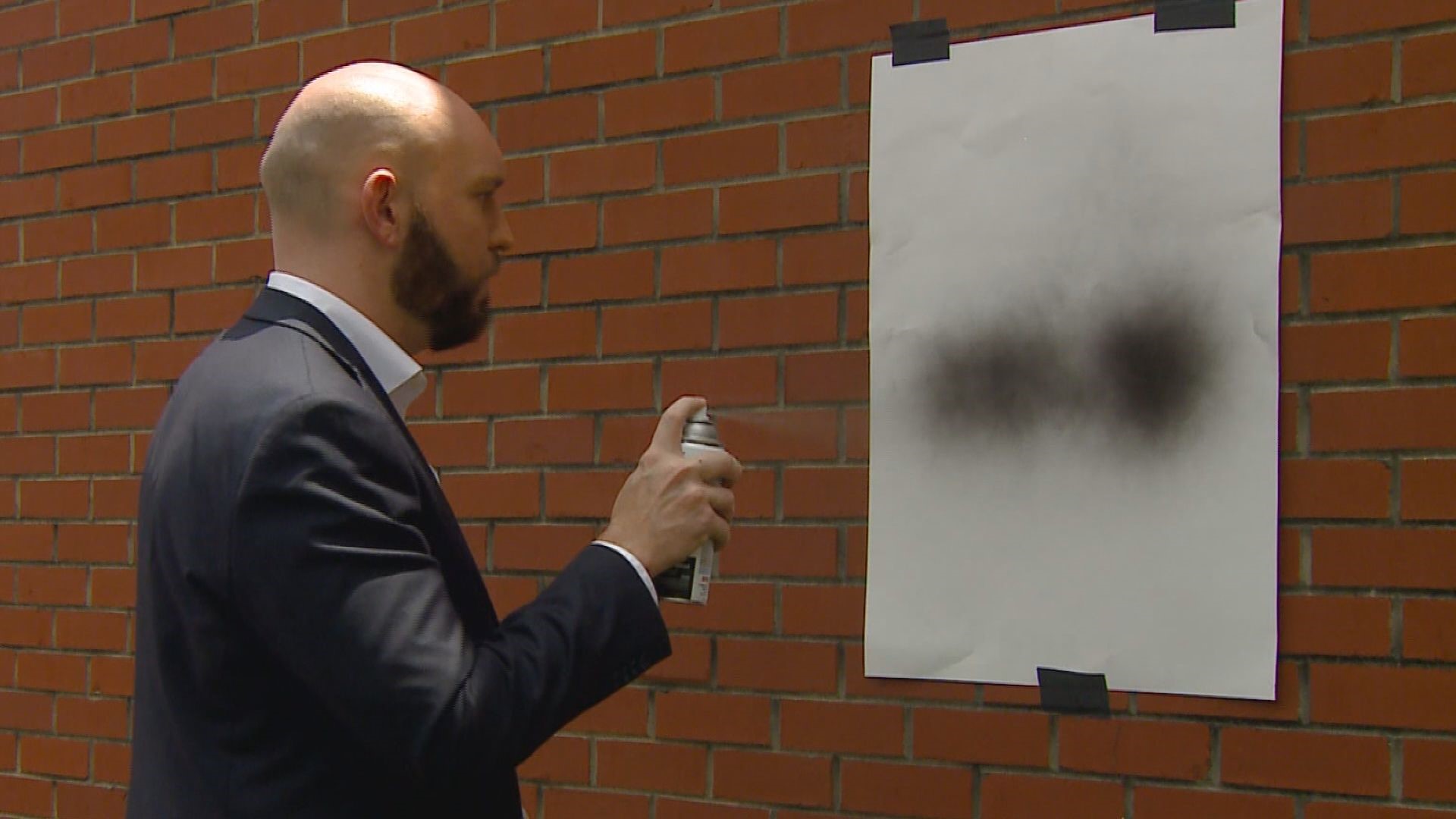 Here's how a mask works shown with spray paint