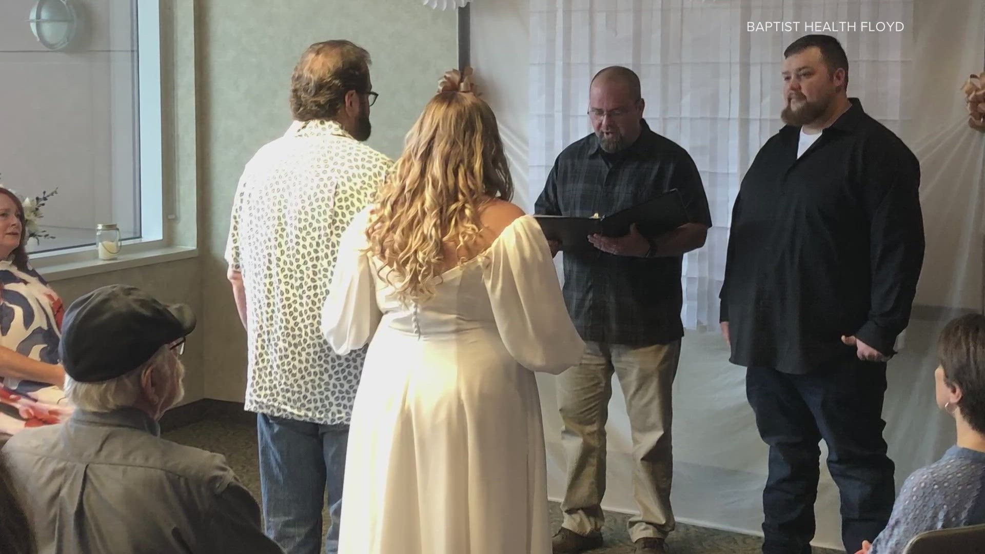 It wasn't your typical venue, but that made the wedding at Baptist Health Floyd even more special.