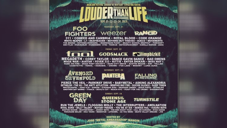 Louder Than Life releases 2023 lineup; Foo Fighters, Tool, Green Day headline fest