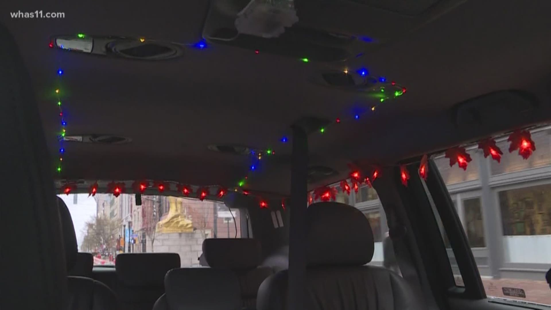 The Uber driver said the decorations have actually been good for business, adding his tips have increased since putting them up.