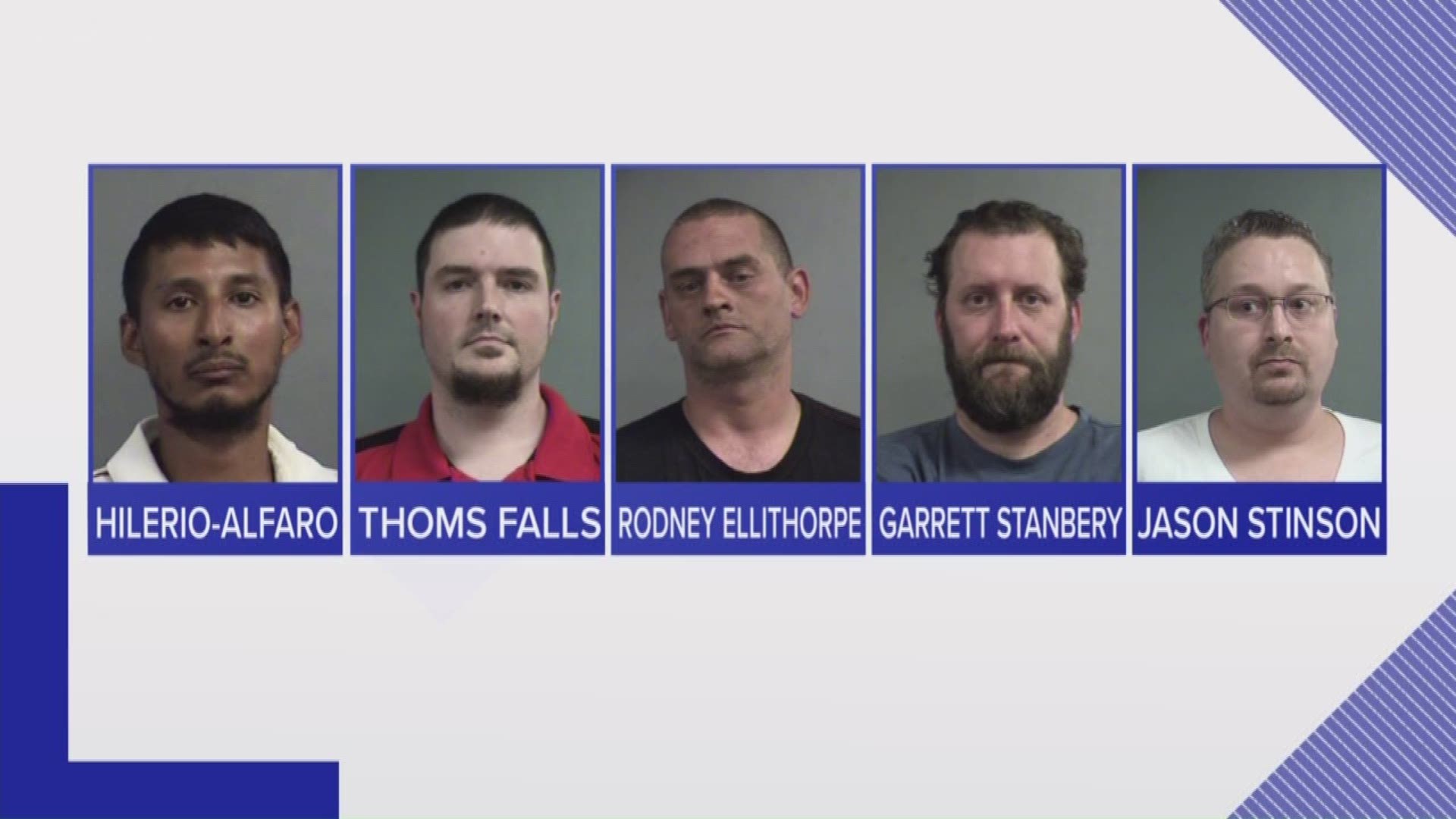 Police say five men were arrested after they tried to arrange sex with a 16-year-old.