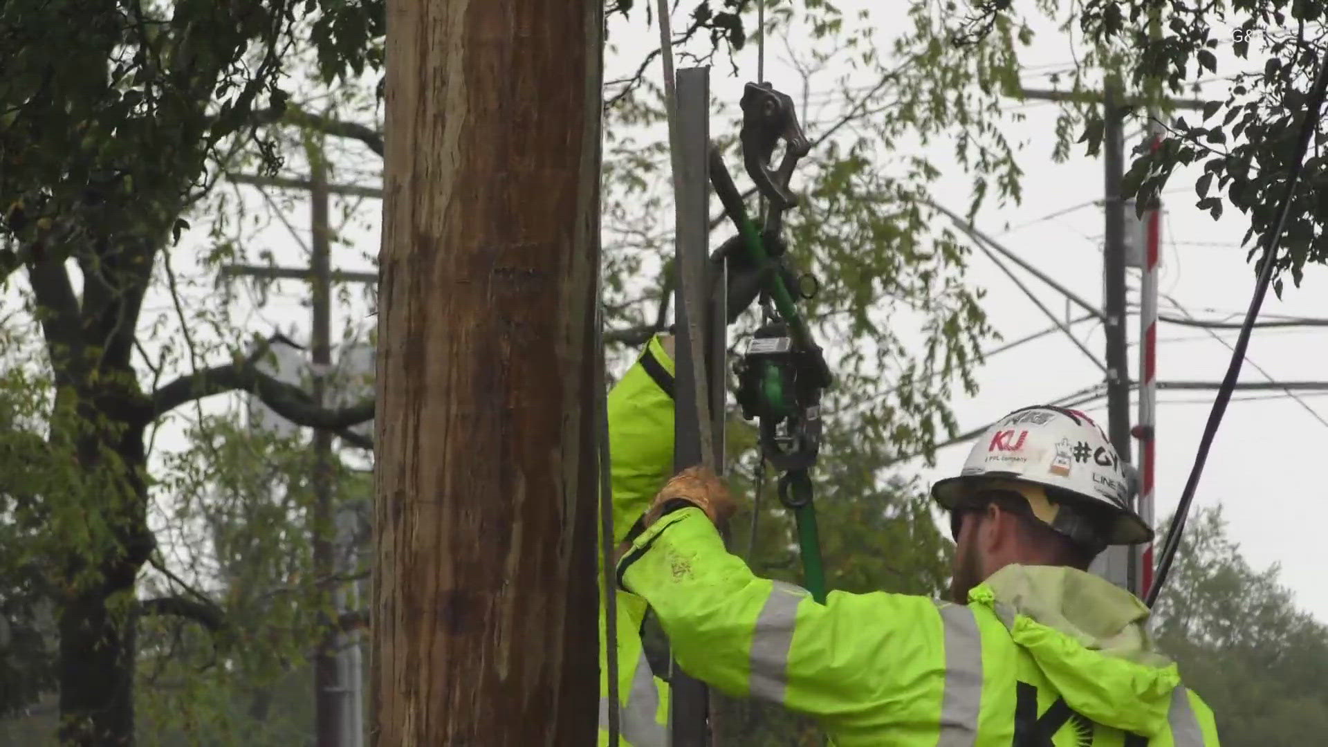 Officials with LG&E say they are working around the clock to restore power to communities impacted by remnants of Helene over the weekend.