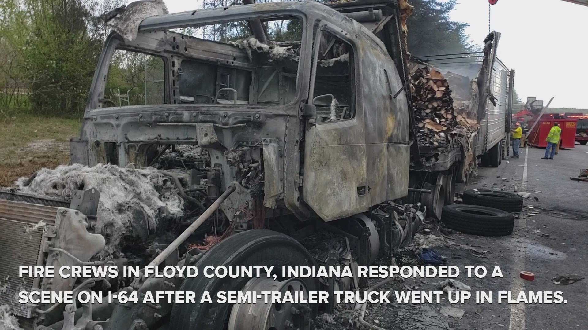 Fire officials are looking into a fire that destroyed a semi-truck carrying pies in southern Indiana on Sunday.