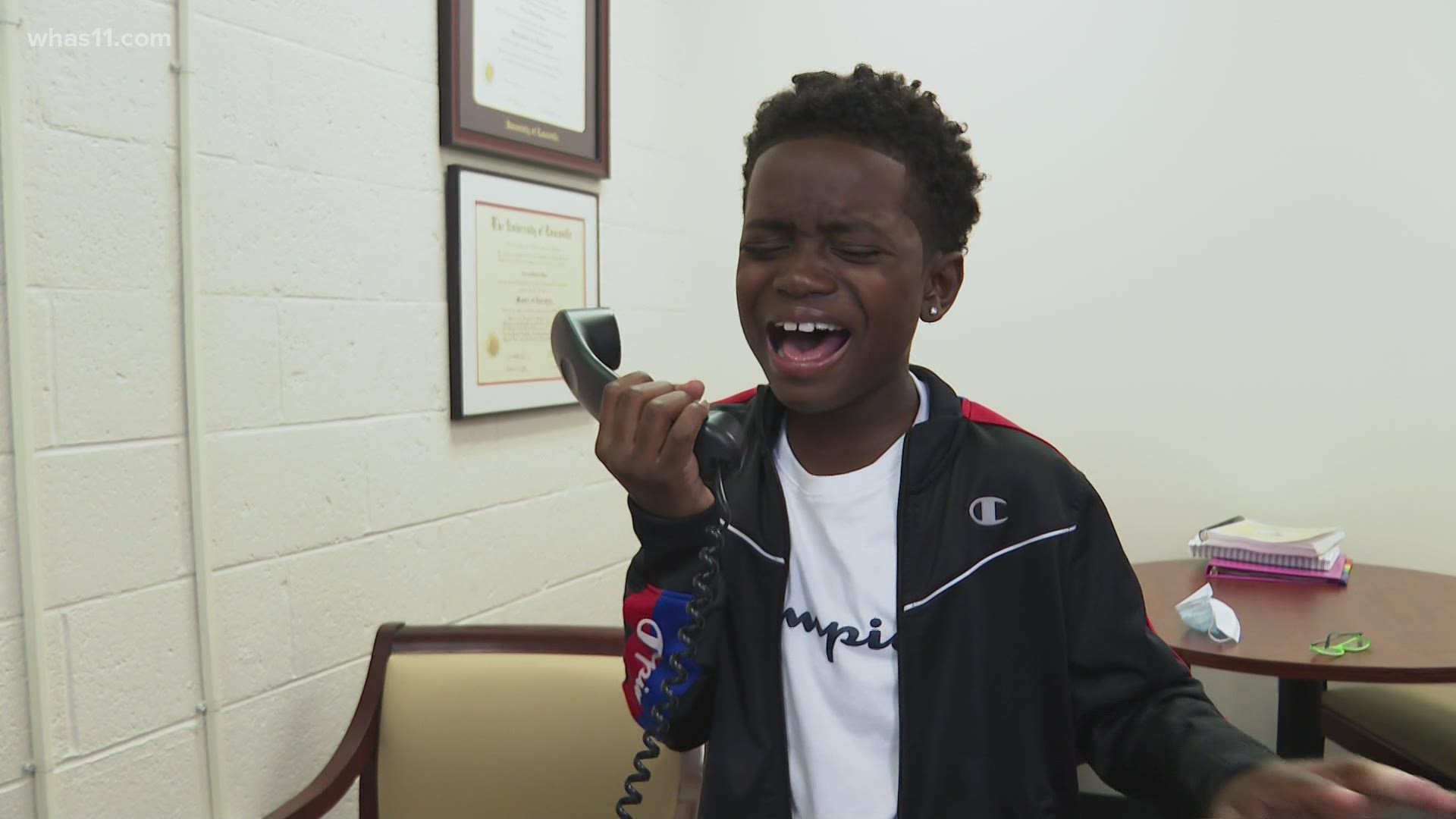 A third-grade student at Bates Elementary, DCorey Johnson, shared his amazing talent after the morning announcements.