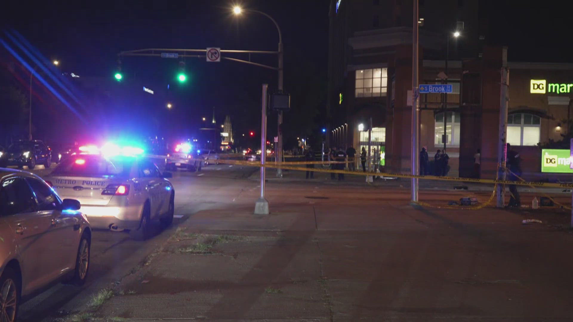 A person was injured in a shooting in downtown Louisville.