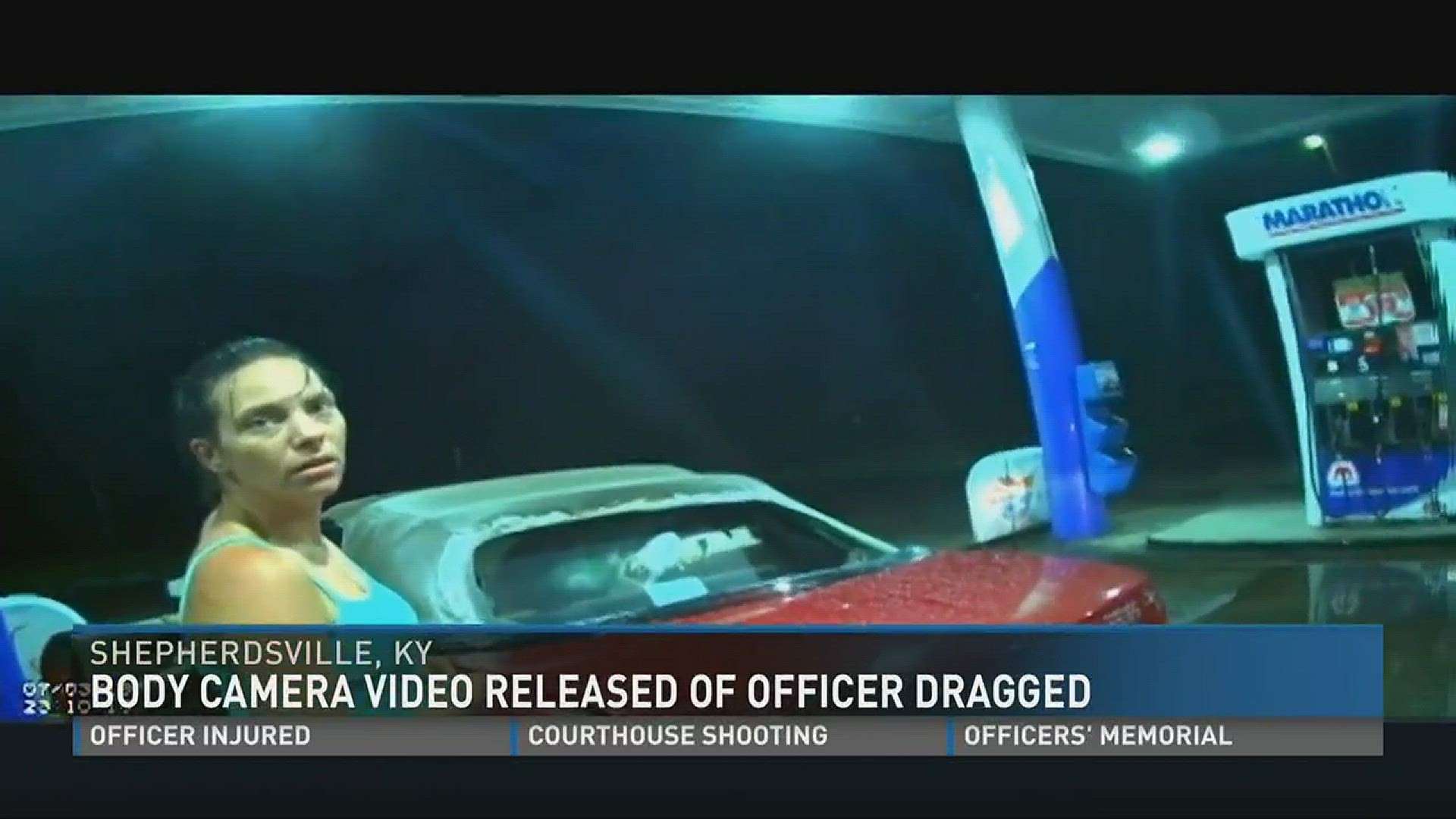 Body camera video released of officer dragged