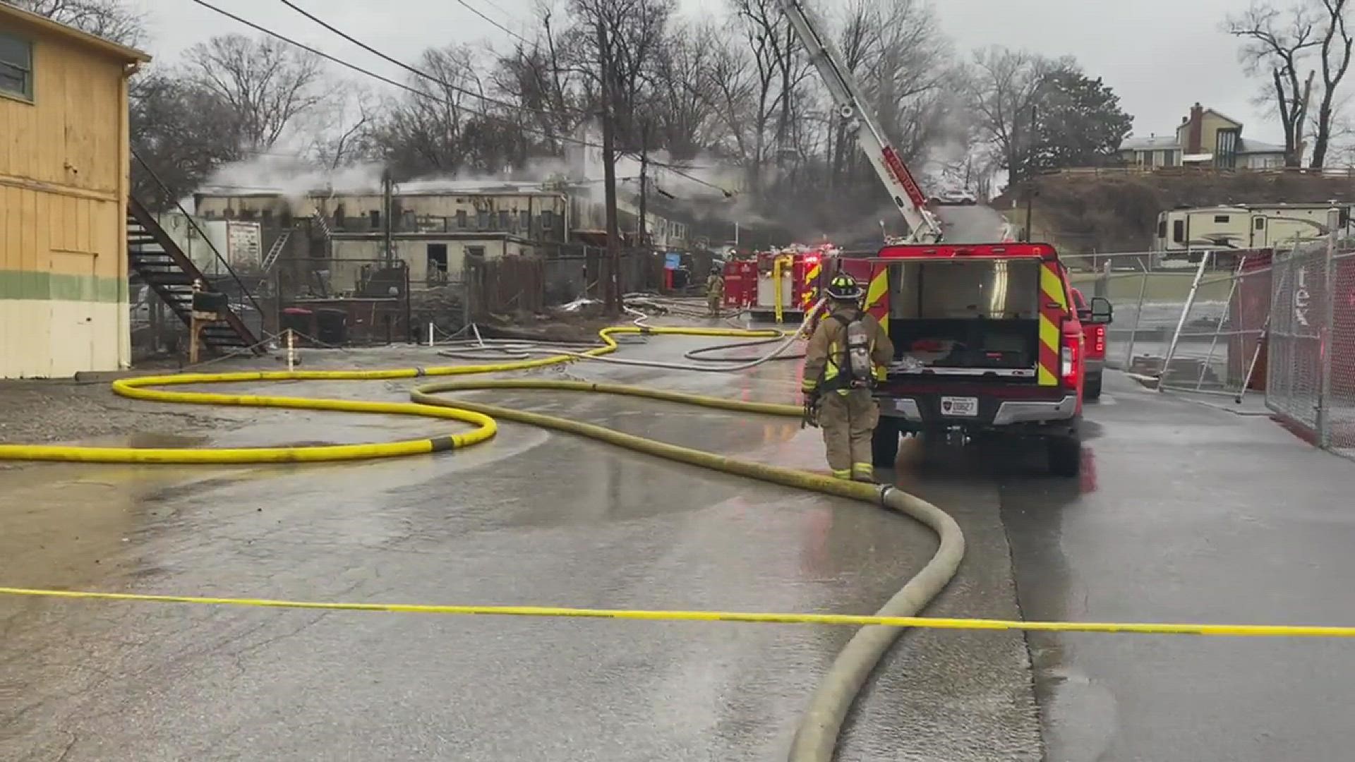The fire occurred in the Clifton neighborhood at the intersection of Mellwood Avenue and Stevenson Avenue.
