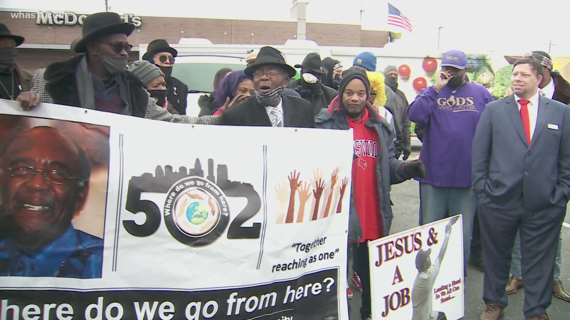 Events were held around Louisville to celebrate the life of Dr. King. While most of these events went virtual, there was one group that braved the cold.