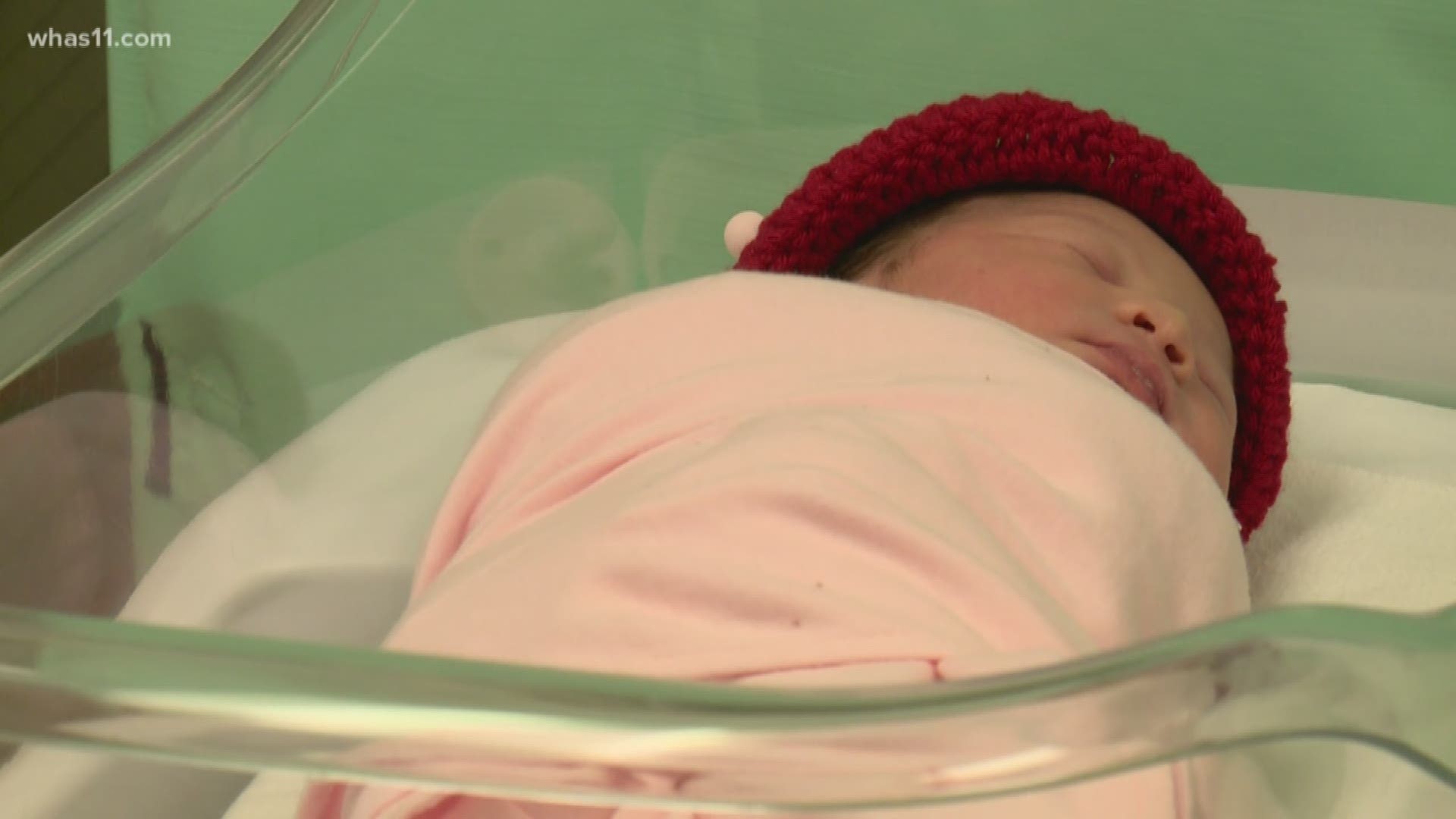 Newborns at Baptist Health Louisville receive red hats in honor of