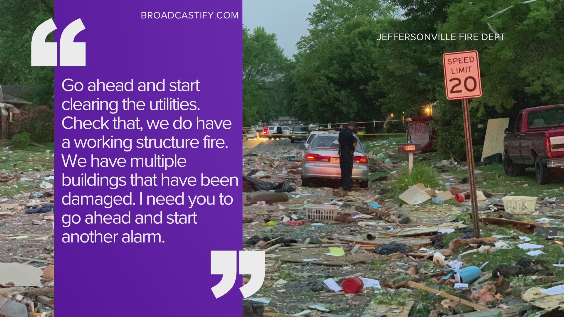 Part 5 of audio release of a 911 call following a house explosion in Jeffersonville, Indiana.