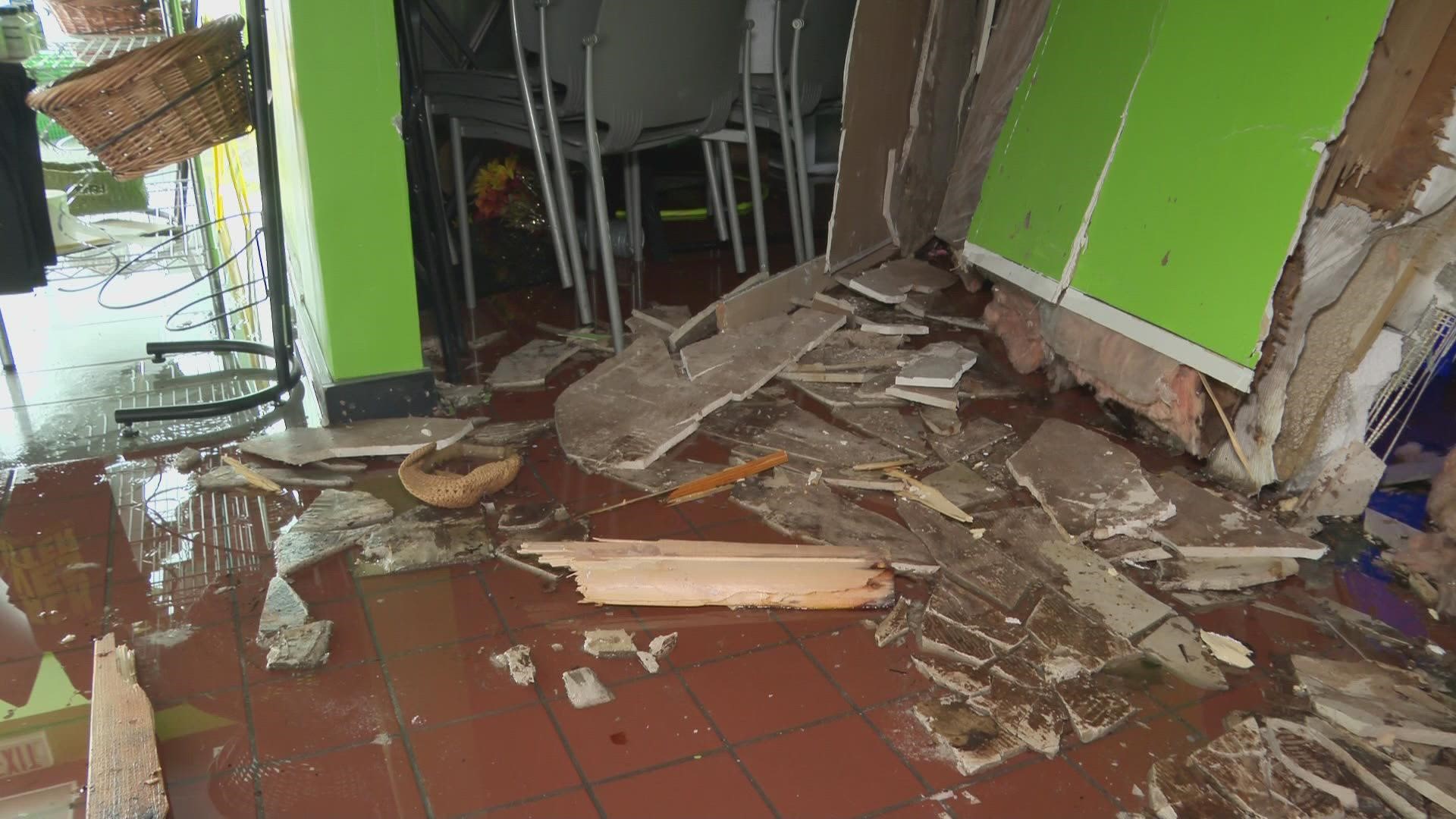 Black Market owner Mitzi Wilson said her pipe burst days after a driver rammed into her grocery store.